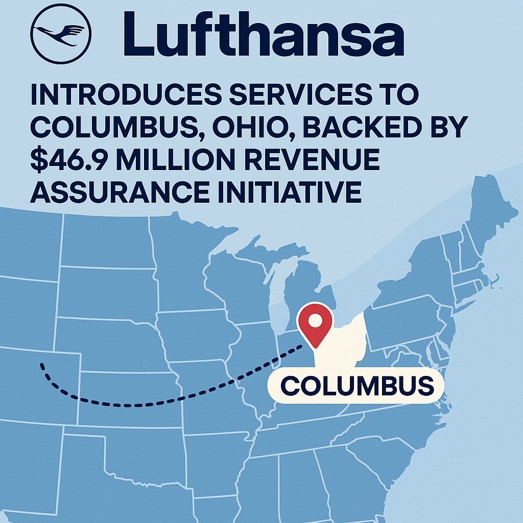 Lufthansa to Introduce Services to Columbus, Ohio, Backed by $46.9 Million Revenue Assurance Initiative