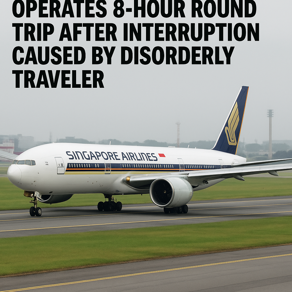 Singapore Airlines Operates 8-Hour Round Trip After Interruption Caused by Disorderly Traveler
