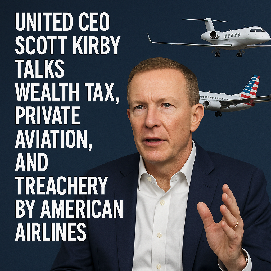 United CEO Scott Kirby Talks Wealth Tax, Private Aviation, and Treachery by American Airlines